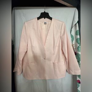 Vintage Ms. Russ light pink ine button pockets lined blazer jacket size XL.